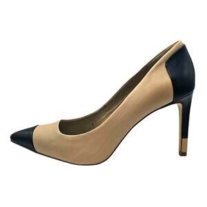 Ann Taylor Pointed Cap Toe Black & Tan Heels